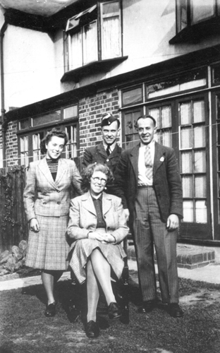 Gertrude and family with Bob in uniform 1943