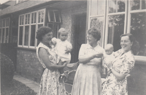 Gertrude with her first two grandchildren at Birstall 1953