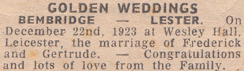 Golden wedding announcement newspaper